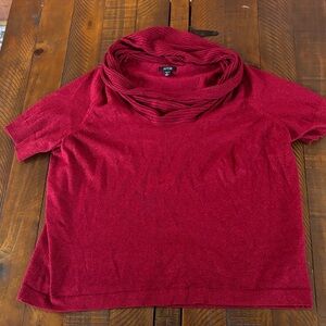 Apt. 9 Women's Deep Red sparkle  Cowl Neck Sweater